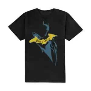 DC Comics - The Batman Yellow Sketch Unisex X-Large T-Shirt - Black