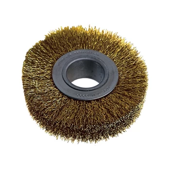 Industrial Rotary Wire Brush - Crimped - Brass Coated Steel Wire - 30SWG - 100 X 20 X 30MM