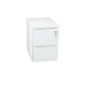 Phoenix Archivo Fire File FS2232K 2 Drawer Filing Cabinet with Key Lock, White