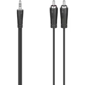 Hama 00205110 Jack / RCA Audio/phono Cable [2x RCA plug (phono) - 1x Jack plug 3.5 mm] 1.5 m Black