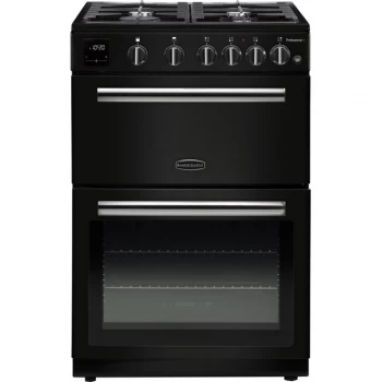 Rangemaster Professional Plus 60 PROPL60NGFBL/C Gas Cooker with Full Width Electric Grill - Black / Chrome - A+/A Rated