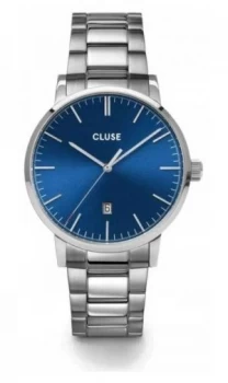 CLUSE Aravis Stainless Steel Bracelet Blue Dial Watch