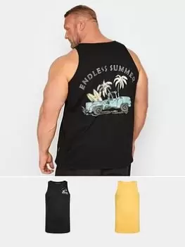 BadRhino Endless Summer Black Vest & Plain Flax Vest, Multi, Size 2XL, Men