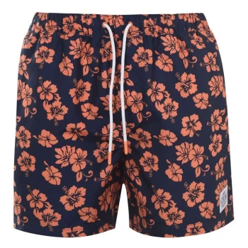 Hot Tuna Printed Shorts Mens - Navy/Orange