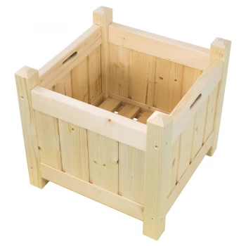 Charles Bentley Garden Nordic Spruce Wooden Planters Square