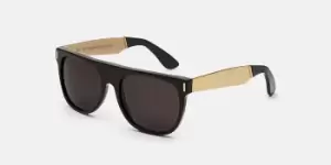 Retrosuperfuture Sunglasses Flat Top Francis Black Gold IAB1 G7U