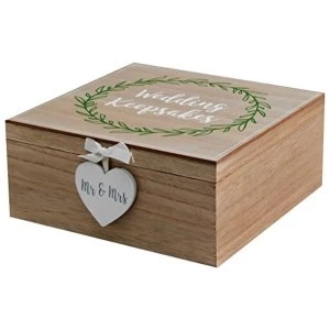 Love Story Wedding Laurel Leaf Design Keepsake Box