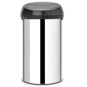 Brabantia 60L Touch Bin with Soft Touch Lid - Brilliant Steel