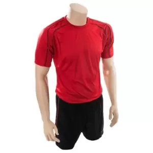Precision Unisex Adult Lyon T-Shirt & Shorts Set (S) (Red/Black)