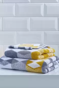 'Hexagon' 100% Cotton Jacquard Luxury Towel
