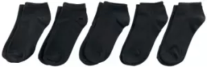 Urban Classics No Show Socks 5-Pack, Black, Unisex, Socks, TB1470-00007-0080