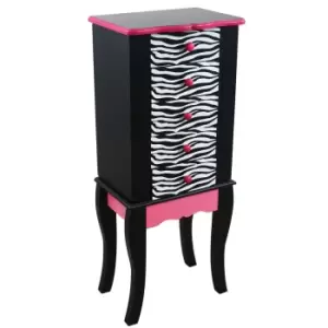 Fantasy Fields - Fashion Zebra Prints Irina Toy Jewelry Armoire - Pink / Black