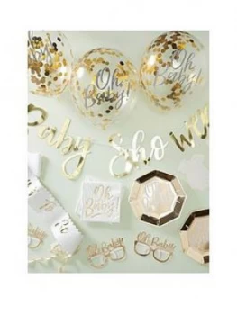 Ginger Ray Gold Baby Shower Party in a Box, One Colour, Women