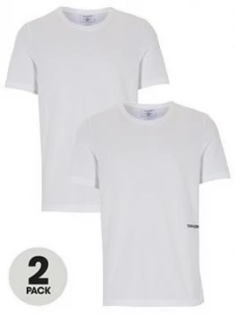 Calvin Klein 2 Pack of Statement 1981 Slim Fit T-Shirts - White Size M Men