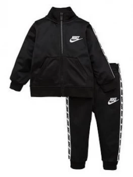 Nike Sportswear Toddler Boys Block Taped Tricot Tracksuit - Black, Size 24 Months
