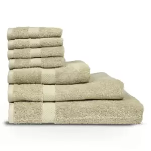 Loft Combed Cotton 7 Piece Towel Set Oatmeal