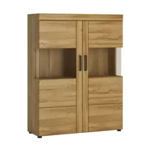 Furniture To Go - Cortina Low wide 2 door display cabinet in Grandson Oak - Grandson Oak