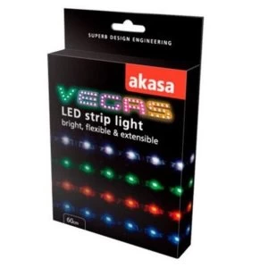 Akasa Vegas Red LED Light Strip, 60cm, 15 LEDs, Molex 4 Pin, Adhesive Backing