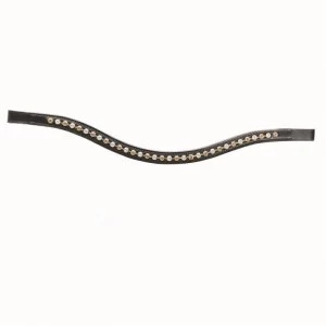 Hy HyClass Curved Crystal Browband - Bronze/Silver