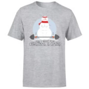 All I Want For Christmas Is Gains T-Shirt - Grey - 3XL