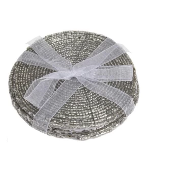 The Spirit Of Christmas Spirit of Christmas Pack of Beaded Coasters - Silver