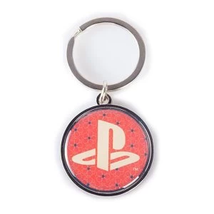 Sony Playstation Biker Logo Metal Unisex Keychain (Red/Black)