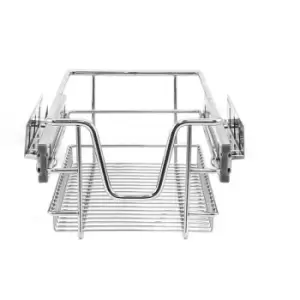 4 x Kitchen Pull Out Soft Close Baskets, 300mm Wide Cabinet, Slide Out Wire Storage Drawers - Silver - Kukoo