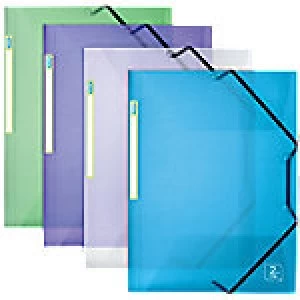 OXFORD Elasticated Three Flap Folder 2nd Life A4 Assorted Polypropylene 4 Pieces