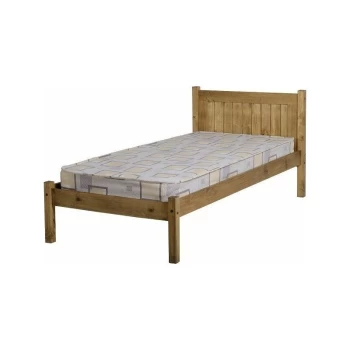 Maya Pine Bed Solid Waxed Pine 3ft Single - Seconique