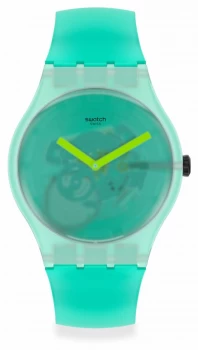 Swatch NATURE BLUR Mint Green Silicone Strap Mint Green Watch