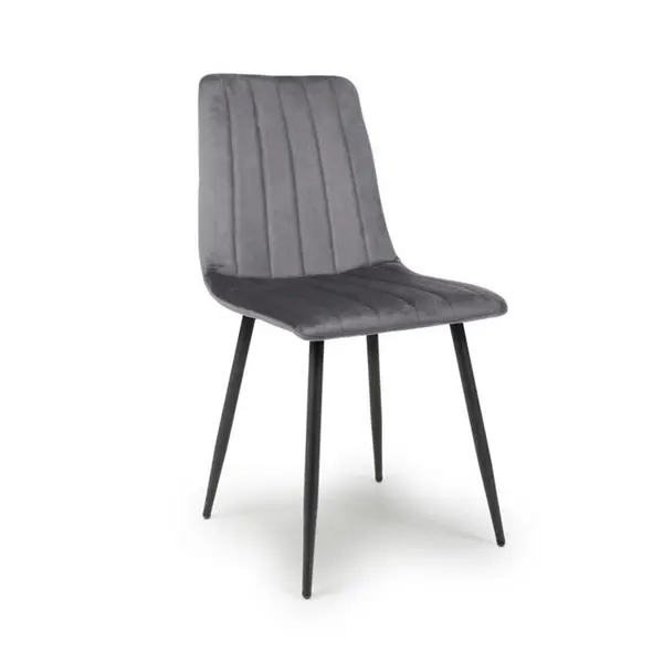 Shankar Lisbon Brushed Velvet Grey Dining Chairs - Grey 574388cm