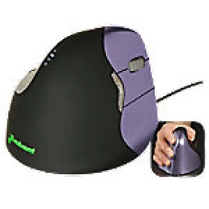 BakkerElkhuizen Wired Right Handed Vertical Mouse Evoluent4 Optical Black, Purple
