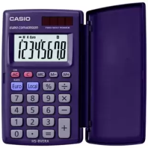 Casio HS-8VERA Pocket calculator Dark blue Display (digits): 8 solar-powered, battery-powered (W x H x D) 62.5 x 10 x 104 mm