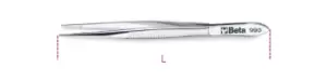 Beta Tools 990 Straight Thin Stainless Steel Spring Tweezers 130mm 009900001