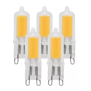 2 Watts G9 LED Bulb Clear Capsule Warm White Non-Dimmable, Pack of 5