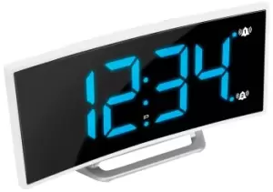 Marathon Clock USB Alarm Charger Dimmable Curved Screen White