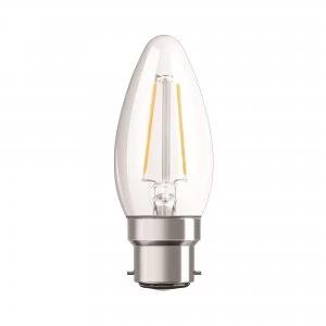 Osram 2.8W Parathom Clear LED Candle Bulb BC/B22 Very Warm White - 287686-287686