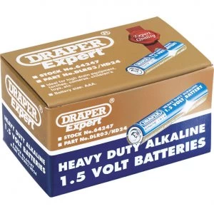 Draper Trade Pack Heavy Duty AAA Alkaline Batteries Pack of 24