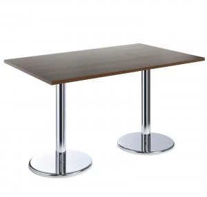 Pisa Rectangular Table With Round Chrome Base 1300mm x 800mm - Walnut