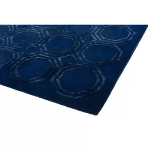 Asiatic Carpets Nexus Hand Tufted Rug Octagon Navy - 120 x 170cm