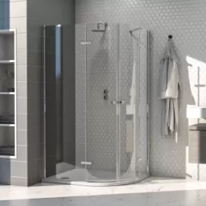 Aquarius 8 Offset Quadrant 2-Door Shower Enclosure 1200mm x 900mm - 8mm Glass - Aqualux