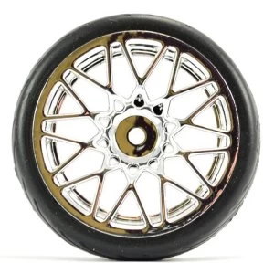 Fastrax 1/10 Street/Tread Tyre Star Spoke Chrome Wheel