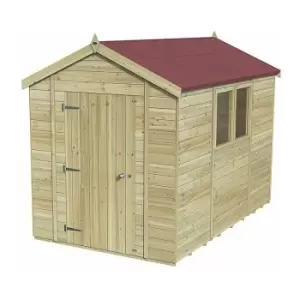10' x 6' Forest Premium Tongue & Groove Pressure Treated Apex Shed (3.06m x 1.98m) - Natural Timber