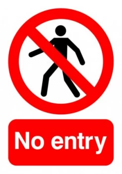Extra Value A5 PVC Safety Sign - No Entry