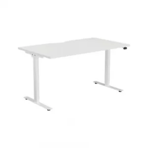 1800MM Height Adjustable Desk (Cut Out) White/White