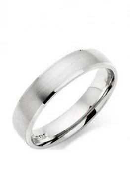 Beaverbrooks Platinum Brushed Mens Wedding Ring