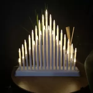 34cm Warm White LED White Candle Bridge Christmas Decoration