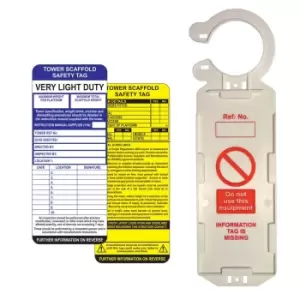 Tower Scaffold Tag Kit - Single (1 Claw Tag Holder, 2 Inserts, 1 Pen)