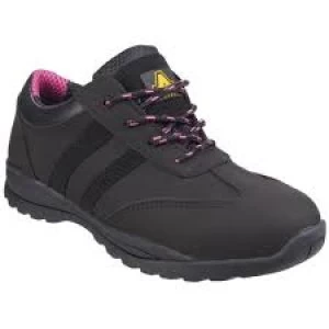 Amblers FS706 Sophie lace Up Safety Trainer, Black, Size 6 (pair 2 each)