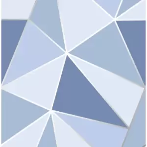 Fine Decor Apex Geo Sidewall Wallpaper, Blue